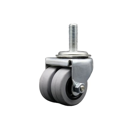 Service Caster Low Profile Thermoplastic 2'' Dual Wheel 1/2'' Threaded Stem Caster SCC-DWTS04S21316-TPRS-121315
